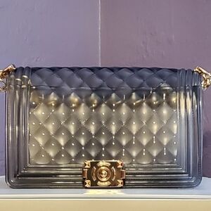 Elegant Quilted Gray and Gold Jelly Bag